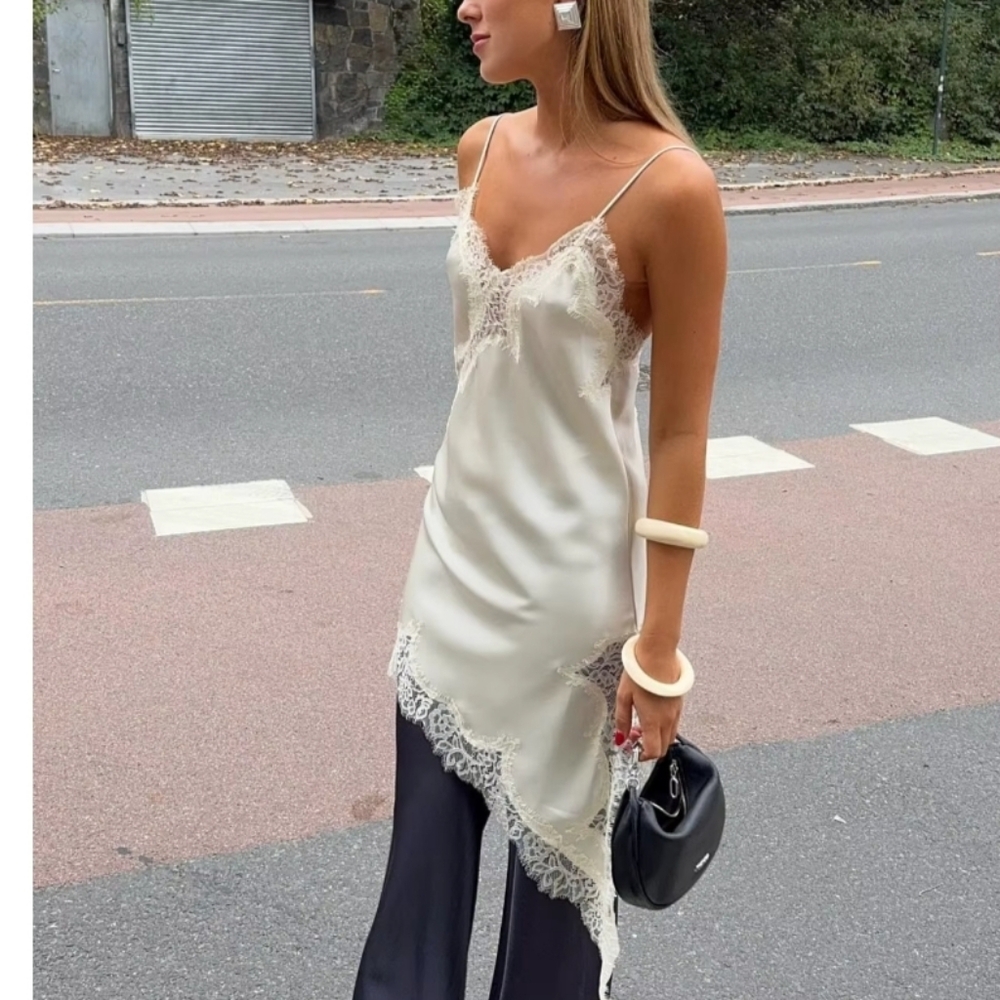 ZARA ASYMMETRIC LACE DRESS Size XS - Picture 7 of 16